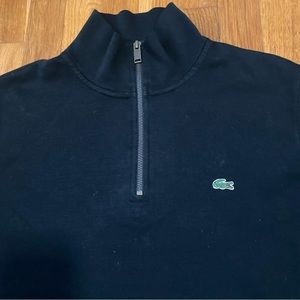 Like new men’s Lacoste pull over zip up sweatshirt black xlg
